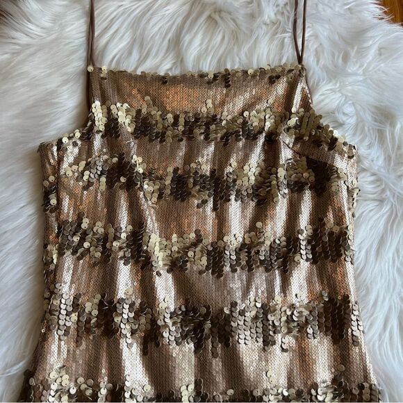 Black Swan Gold Sequined Cocktail Dress M - Picture 2 of 8